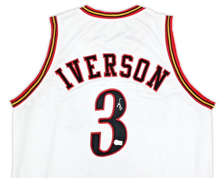 Philadelphia 76ers Allen Iverson Signed White Jersey Beckett Wit