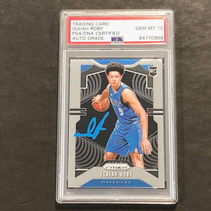 2019-20 Panini Prizm #283 Isaiah Roby Signed Card AUTO 10 PSA Slabbed RC Maveric