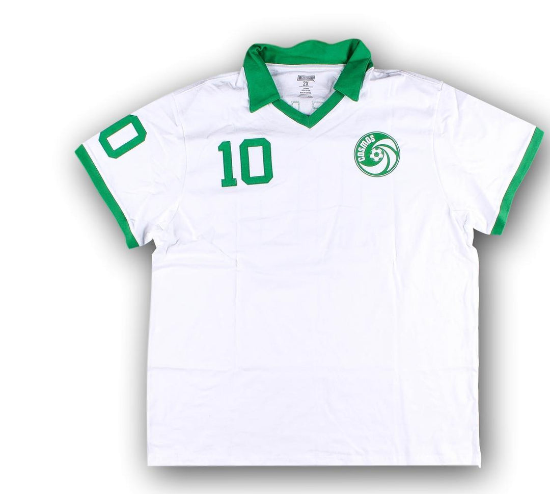 Pele Signed New York Cosmos Throwback White Jersey Autograph Steiner COA Soccer