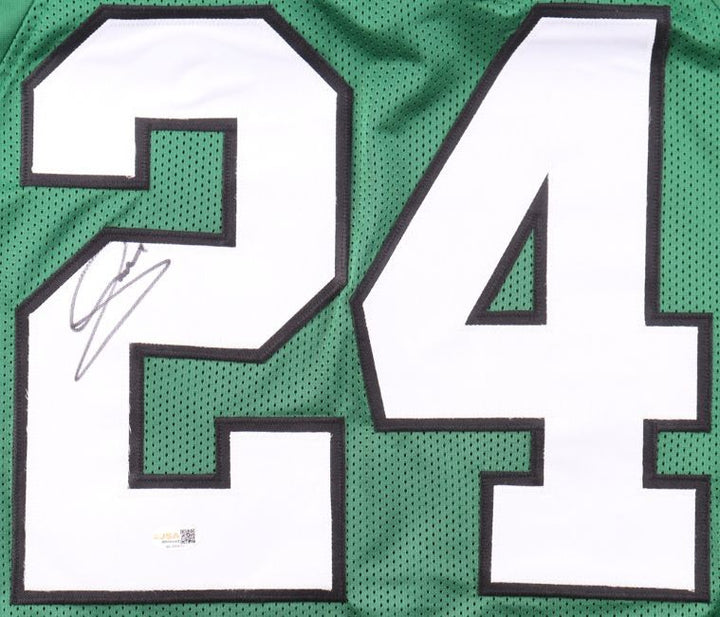 Andrew Mukuba Philadelphia Signed Kelly Green Pro Cut Football Jersey JSA QR