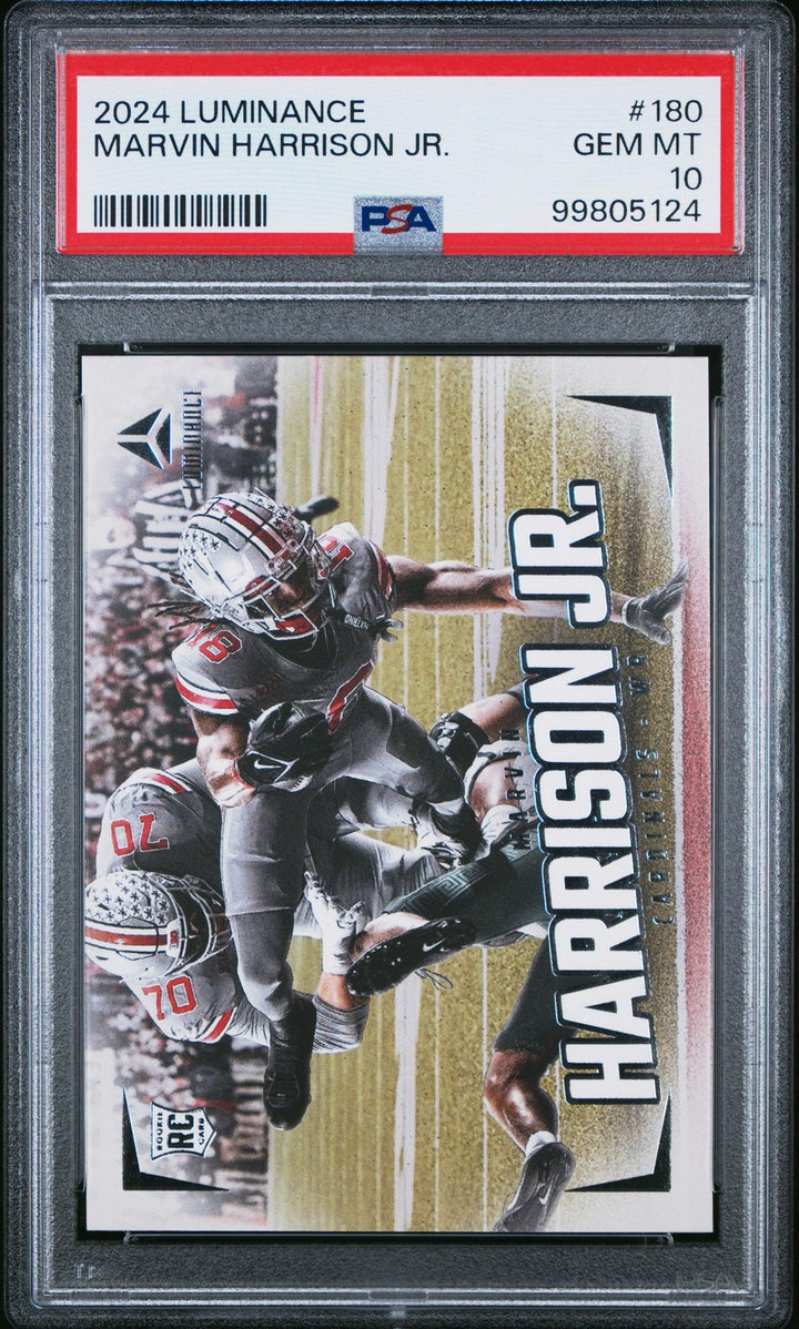 Graded 2024 Panini Luminance Marvin Harrison Jr #180 Rookie Football Card PSA 10