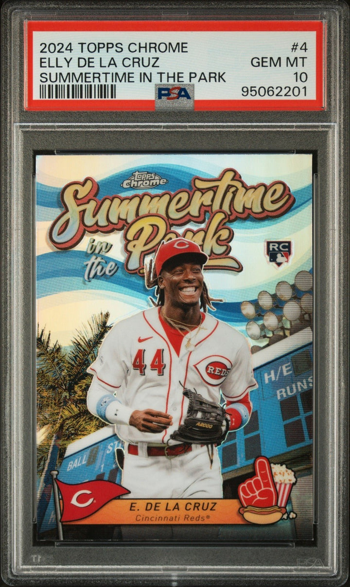 Graded 2024 Topps Chrome Elly De La Cruz #4 Summertime RC Card PSA 10