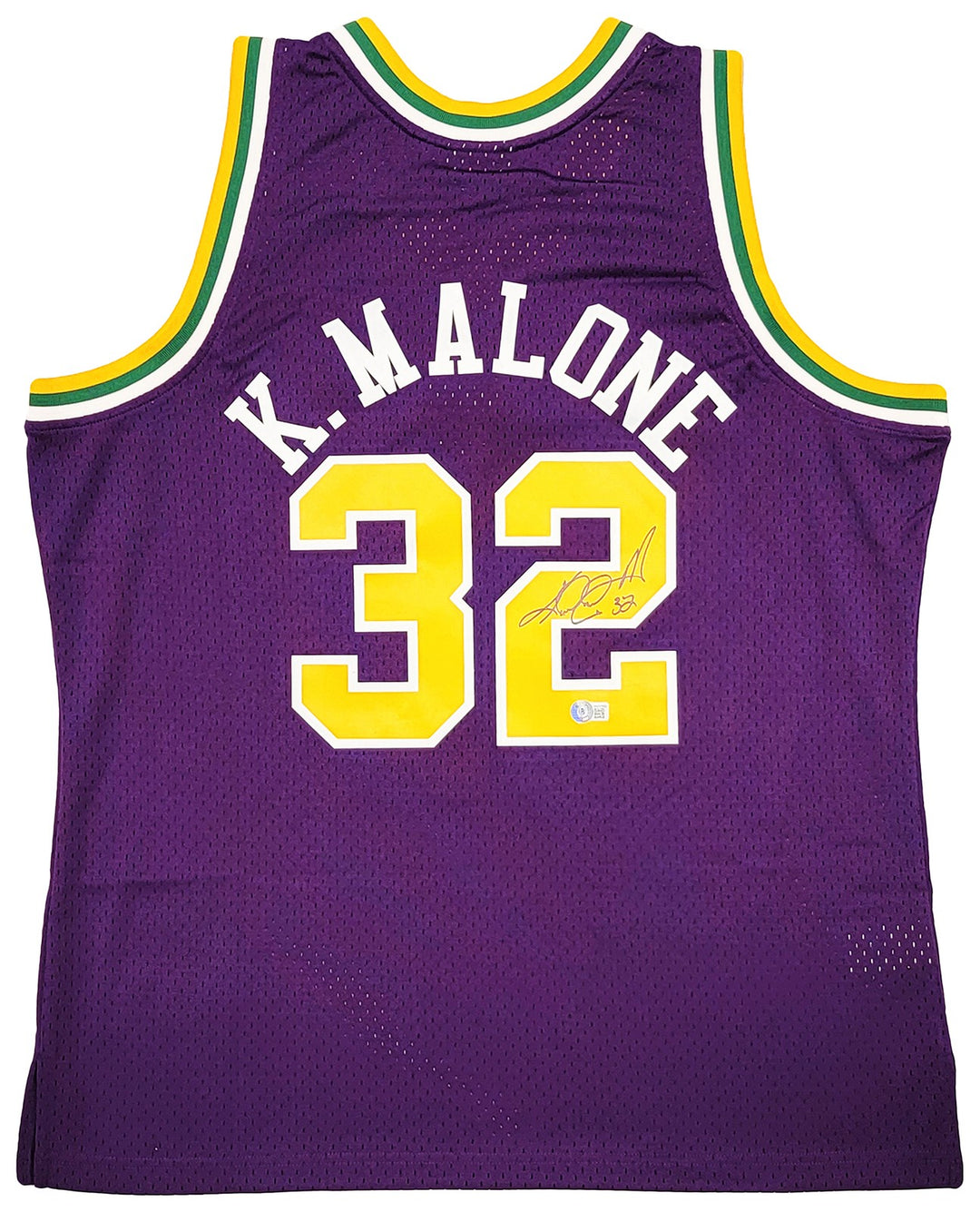 Jazz Karl Malone Auto Purple Authentic Mitchell & Ness Jersey Size XL Beckett