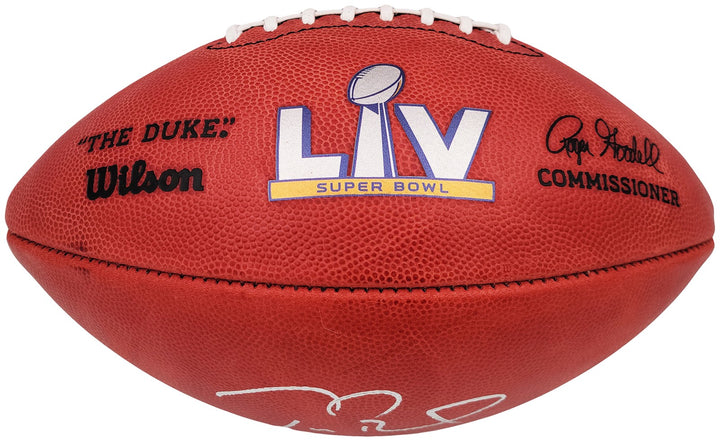 Tom Brady Auto Official NFL Leather SB LV Logo Football Buccaneers Fanatics Holo