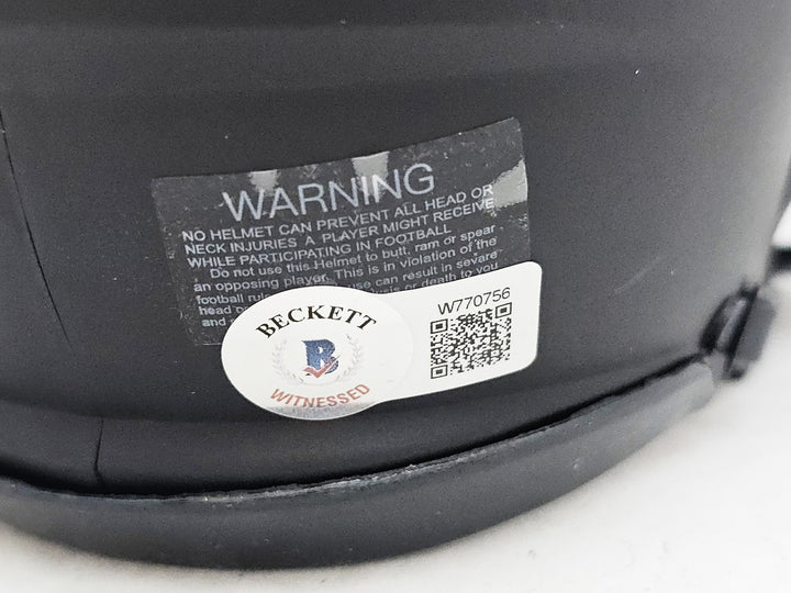 Skyy Moore Signed Kansas City Chiefs Eclipse Black Speed Mini Helmet Beckett Wit