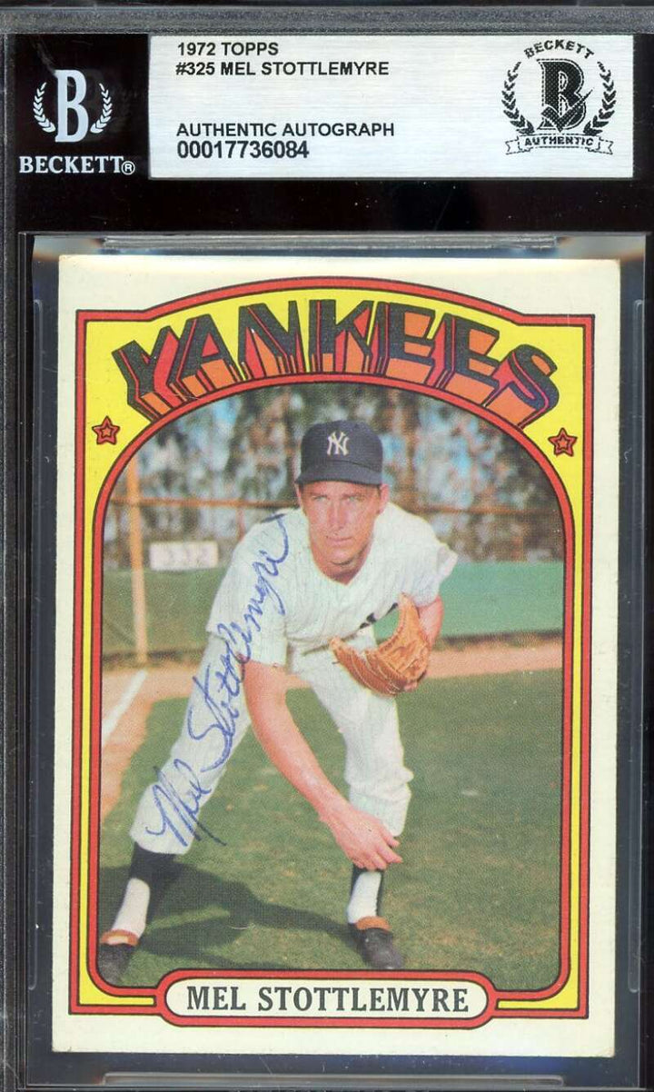 Mel Stottlemyre Beckett BAS Vintage Signed 1972 Topps Autograph