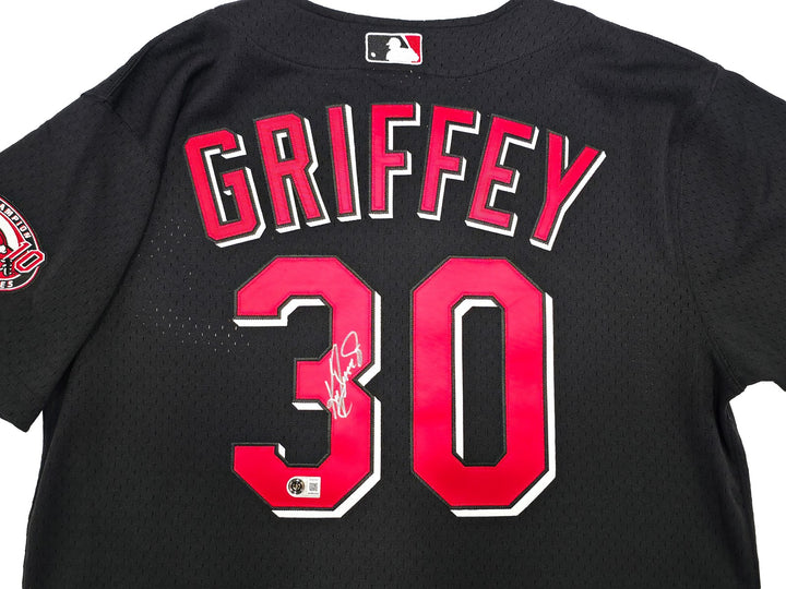 Cincinnati Reds Ken Griffey Jr. Signed Black Mitchell & Ness BP Jersey Size 44