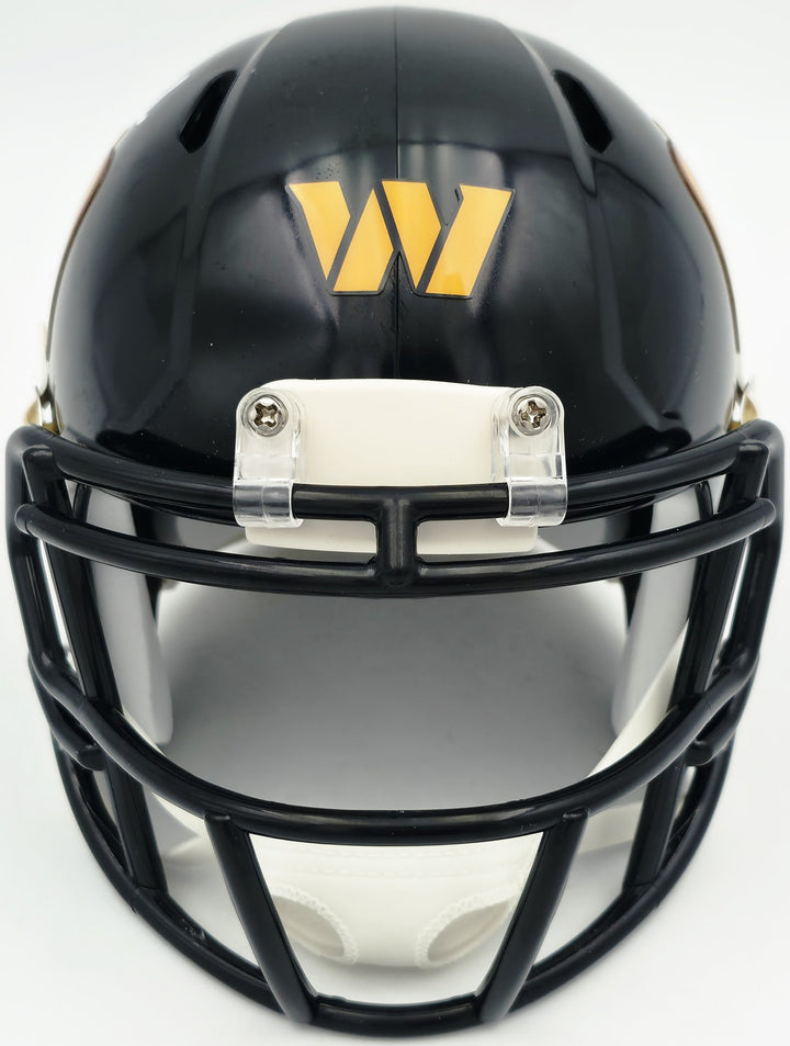 Mike Sainristil Auto Commanders Black 2022 Alt Speed Mini Helmet Beckett Witness