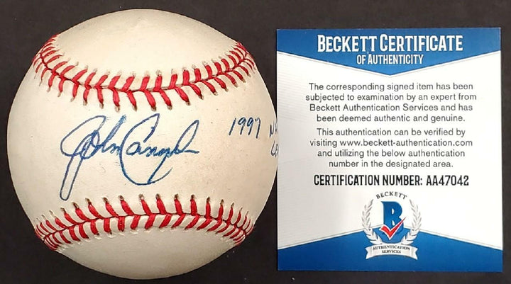 John Cangelosi "1997 National League Champs" 1/1 Marlins signed Baseball BAS COA