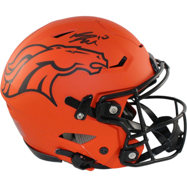 Bo Nix Autographed Denver Broncos SpeedFlex Rave Helmet Beckett Witness 55152