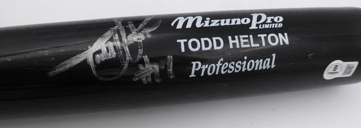 Todd Helton Signed Game Model Mizuno Bat Colorado Rockies Beckett #BM02118