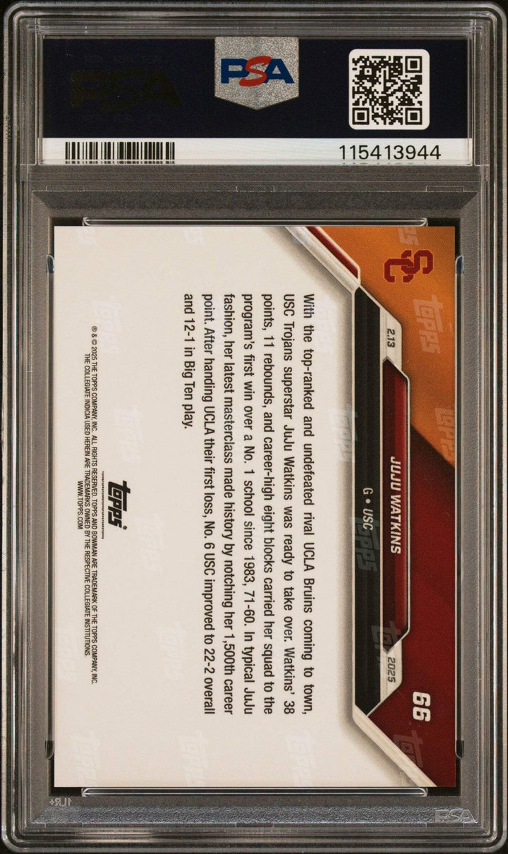 Graded 2024 Topps Bowman U Now JuJu Watkins #66 Rookie RC Card PSA 10 Gem Mint