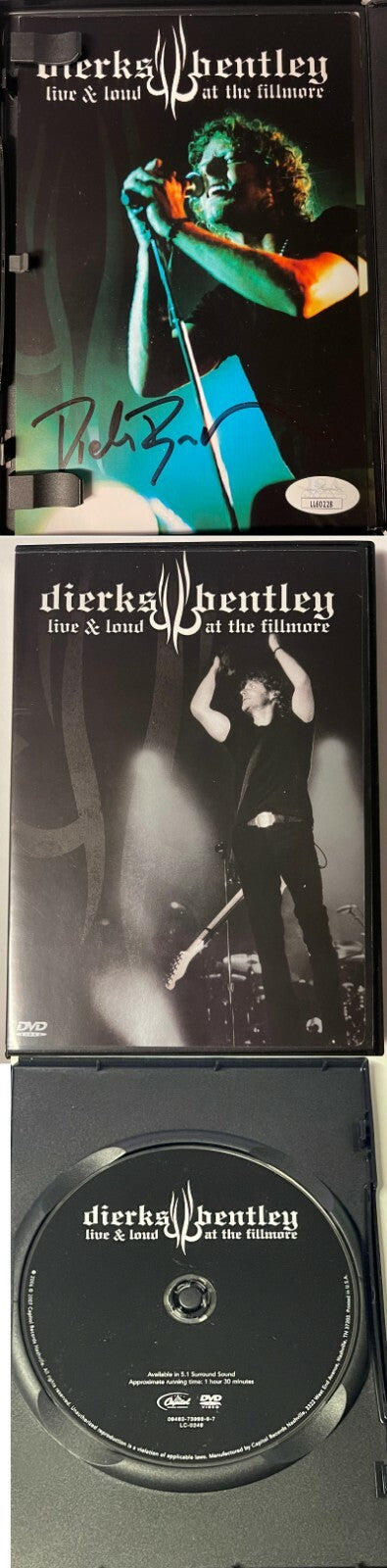 Dierks Bentley signed 2007 Live & Loud At The Fillmore Booklet/DVD/ Case- JSA