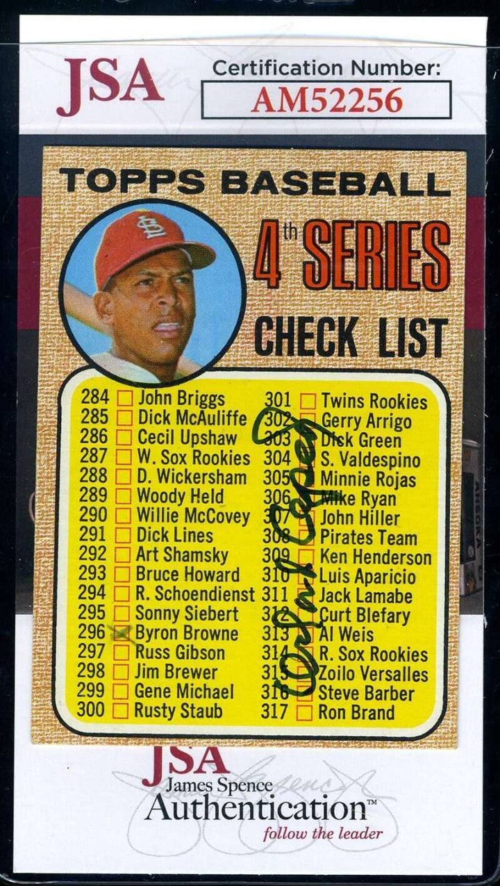 Orlando Cepeda JSA Coa Signed 1968 Topps Checklist Autograph