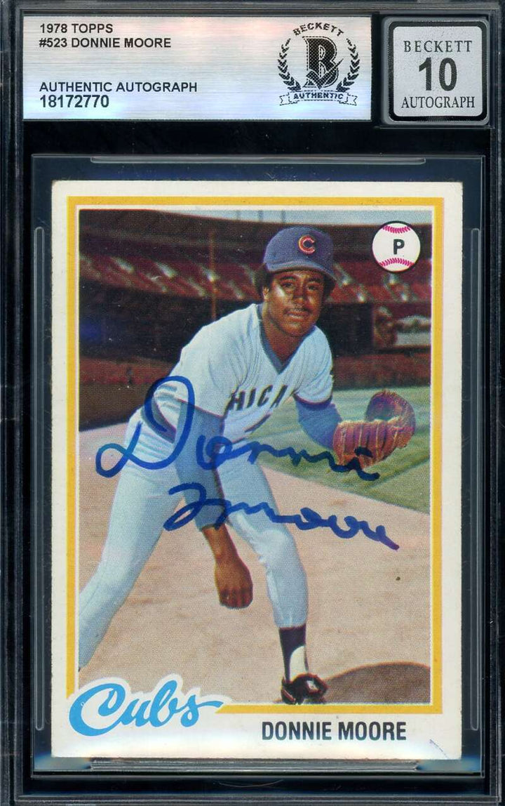 Donnie Moore Gem Mint 10 Beckett BAS Signed 1978 Topps Rookie Autograph
