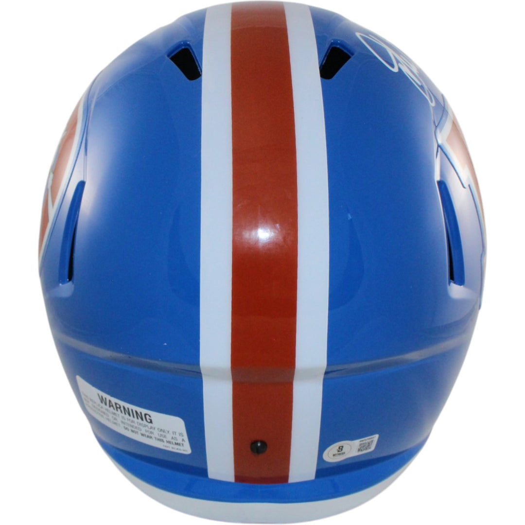 John Elway Autographed Denver Broncos F/S TB Helmet Beckett Witness 55196