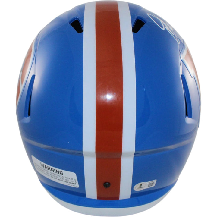 John Elway Autographed Denver Broncos F/S TB Helmet Beckett Witness 55196