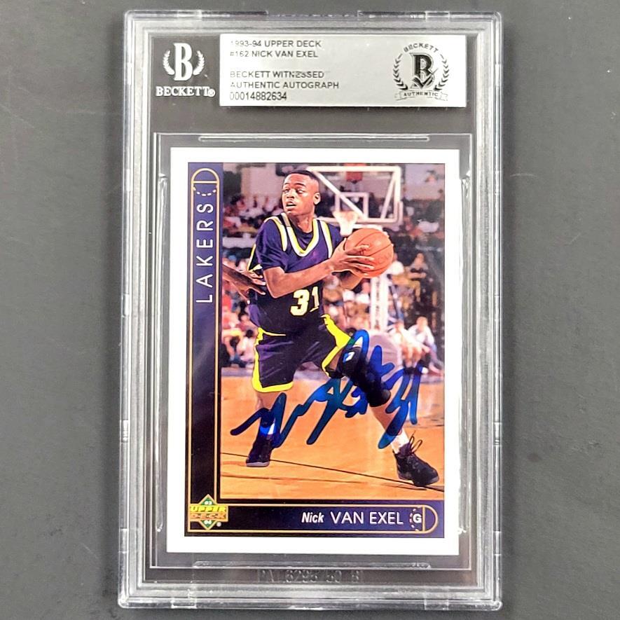 Nick Van Exel autograph signed 1993-94 Upper Deck RC rookie card BGS BAS Witness