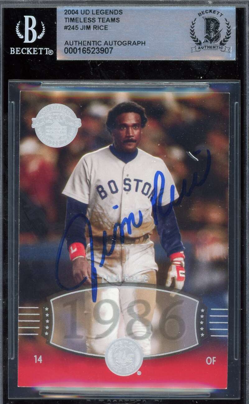Jim Rice Beckett BAS Signed 2004 Upper Deck Legends Timeless Teams Autograph