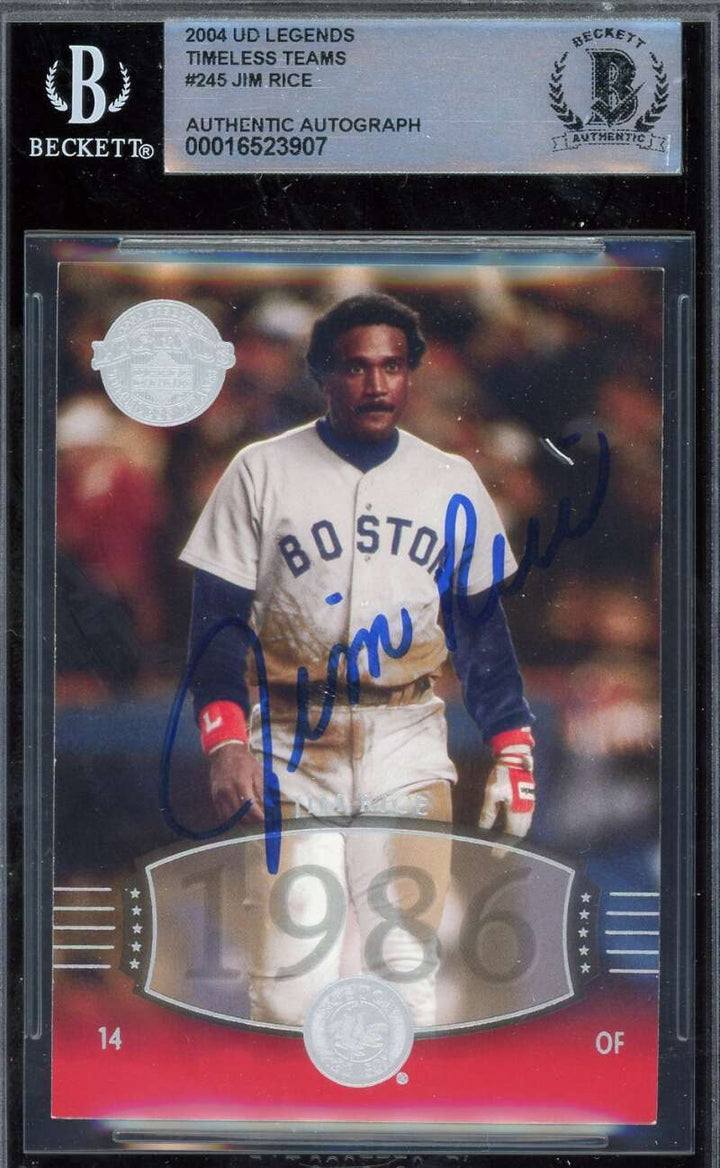 Jim Rice Beckett BAS Signed 2004 Upper Deck Legends Timeless Teams Autograph
