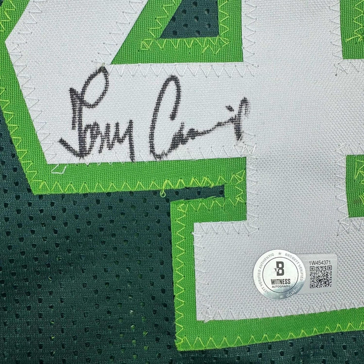 Framed Autographed/Signed Terry Cummings 35x39 Milwaukee Green Jersey COA
