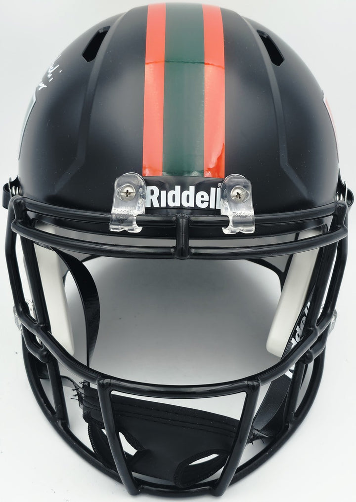 Malachi Toney Auto Hurricanes Night Black Alternate Full Sz Speed Rep Helmet