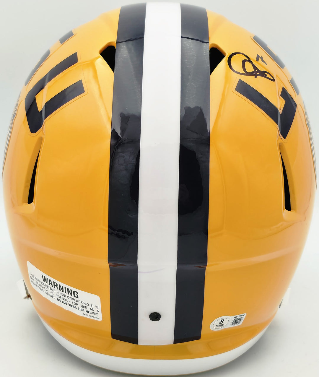 Patrick Peterson Auto LSU Tigers Yellow Full Size Speed Replica Helmet Beckett