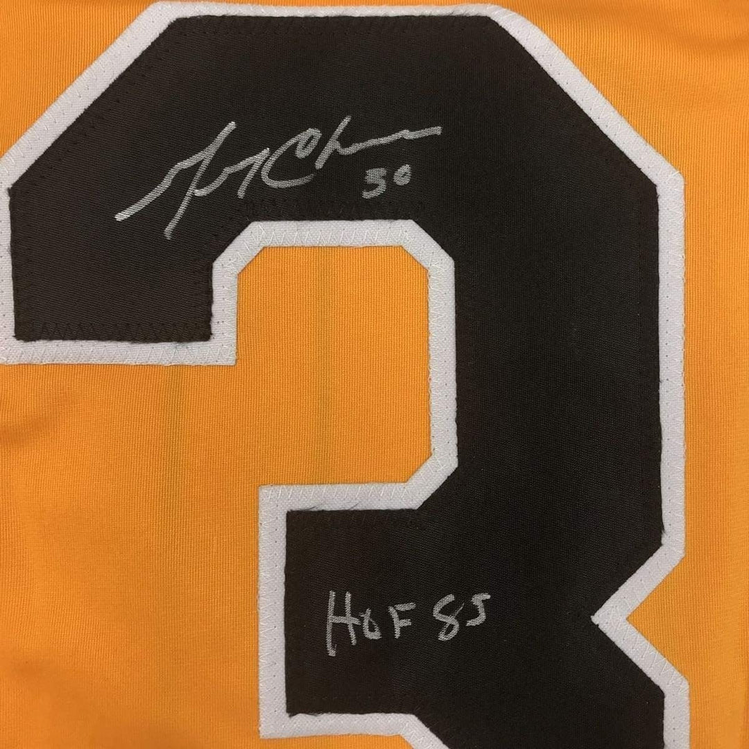 FRAMED Signed GERRY CHEEVERS HOF 35x39 Boston Yellow Jersey JSA COA