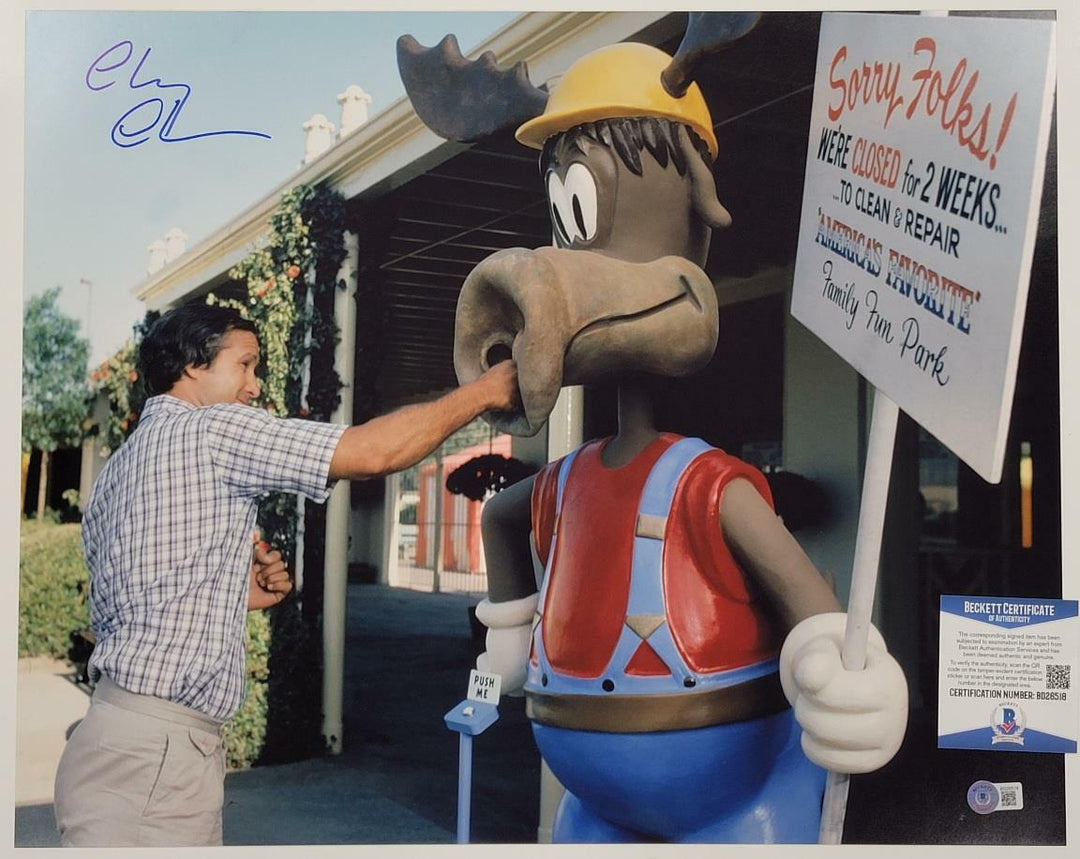 Chevy Chase signed National Lampoon's Vacation 16x20 Photo ~ Beckett BAS COA