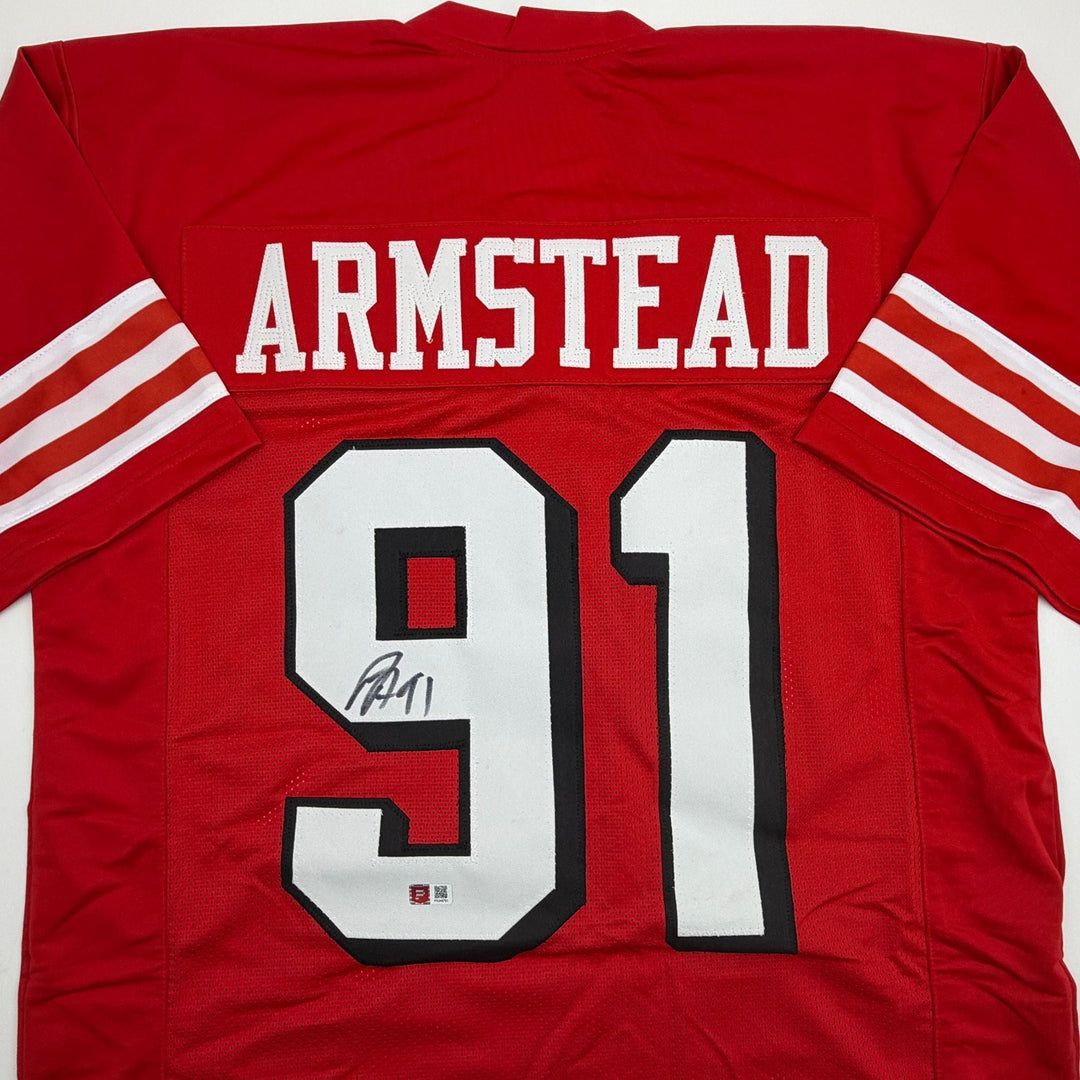 Autographed/Signed Arik Armstead San Francisco Red ALT Jersey Pristine PA COA