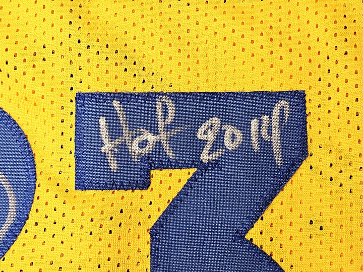 Warriors Chris Mullin Tim Hardaway Mitch Richmond Auto Yellow Jersey Run TMC BAS