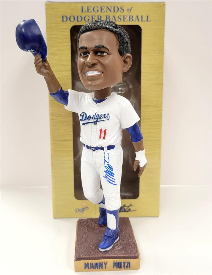 Manny Mota signed Dodgers Bobblehead 4/29/23 SGA autograph ~ Beckett BAS Witness