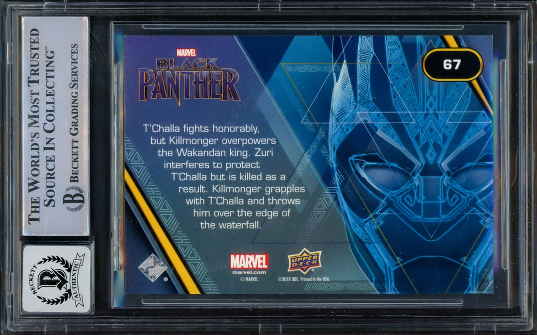 Michael B Jordan Auto 2018 UD Black Panther Silver Foil Card 67 Sig10 KillMonger