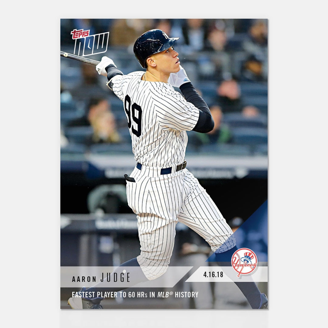 2018 AARON JUDGE FASTEST PLAYER TO 60 HR's IN MLB HISTORY TOPPS NOW CARD #87