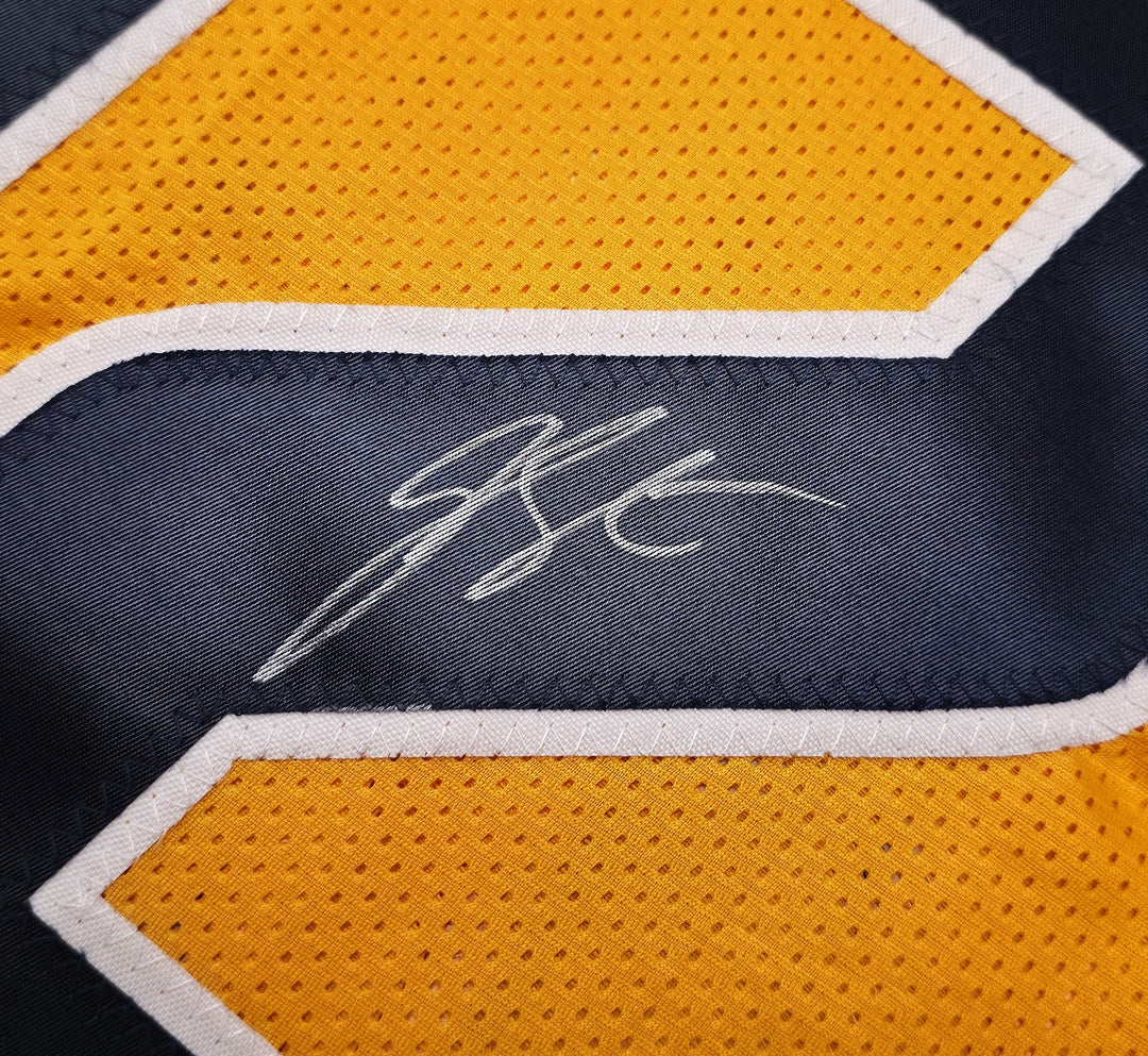 West Virginia Mountaineer Geno Smith Signed Gold Jersey Beckett Witness