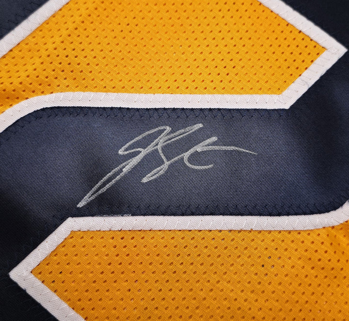 West Virginia Mountaineer Geno Smith Signed Gold Jersey Beckett Witness