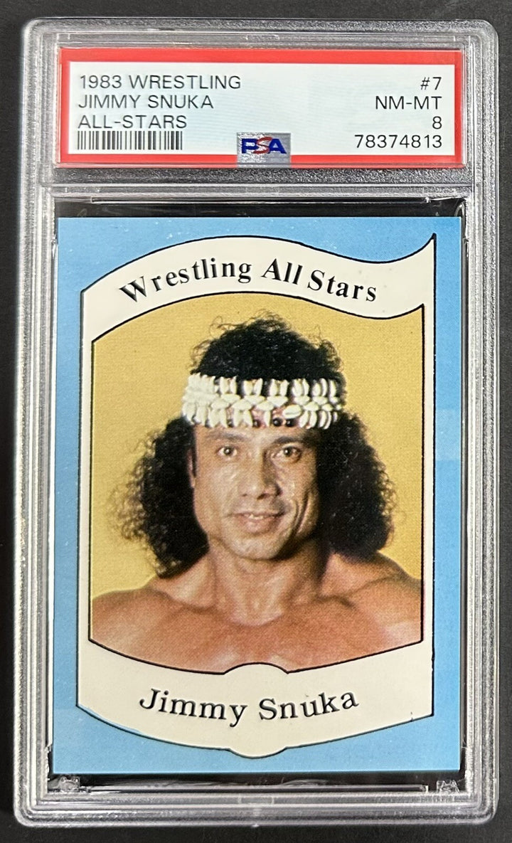 1983 Wrestling All Stars 7 Jimmy Snuka PSA 8 Mint Beauty Centered Superfly
