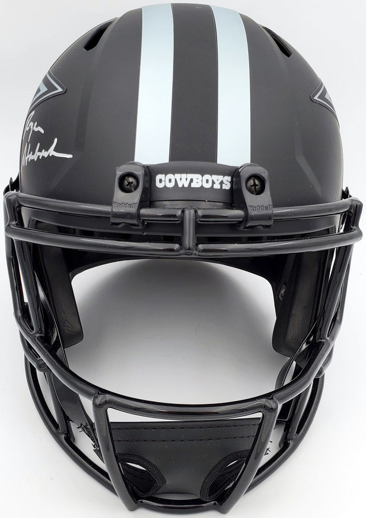 Roger Staubach Auto Eclipse Black Cowboys Full Size Speed Replica Helmet Beckett