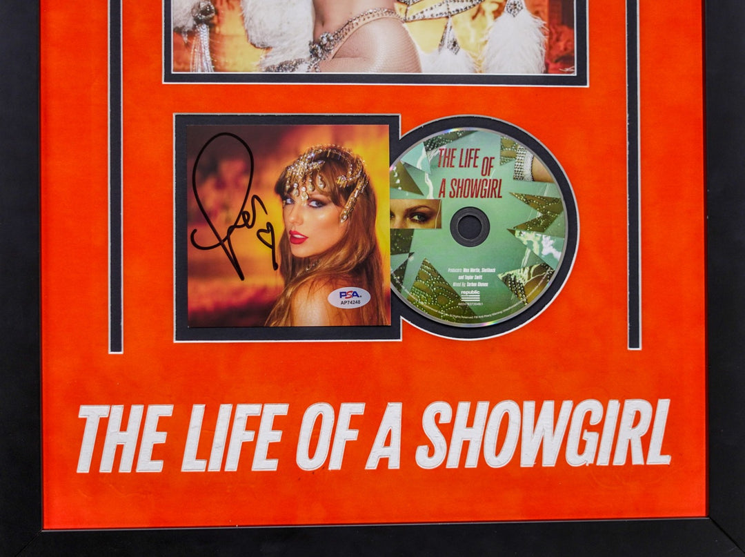 Taylor Swift Signed CD Cover Custom Framed PSA The Life of a Showgirl