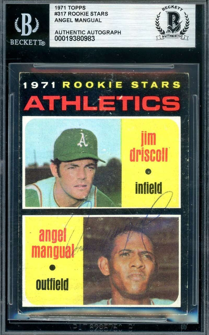 Angel Mangual Beckett BAS Vintage Signed 1971 Topps Rookie Stars Autograph