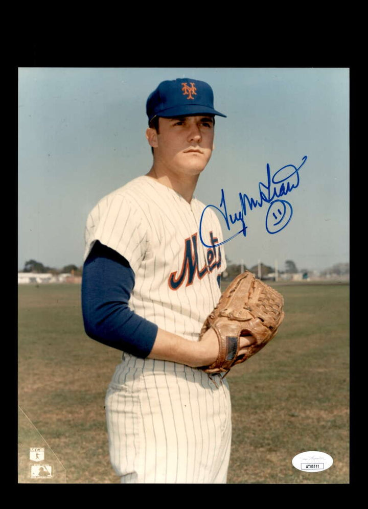 Tug McGraw JSA Coa Signed  8x10 Photo Autograph Mets