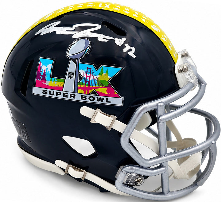 Abraham Abe Lucas Signed Seahawks Black SB LX Logo Speed Mini Helmet MCS Holo