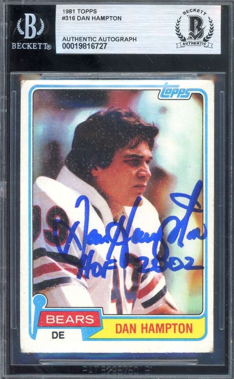 Dan Hampton Beckett BAS Signed 1981 Topps Rookie Autograph
