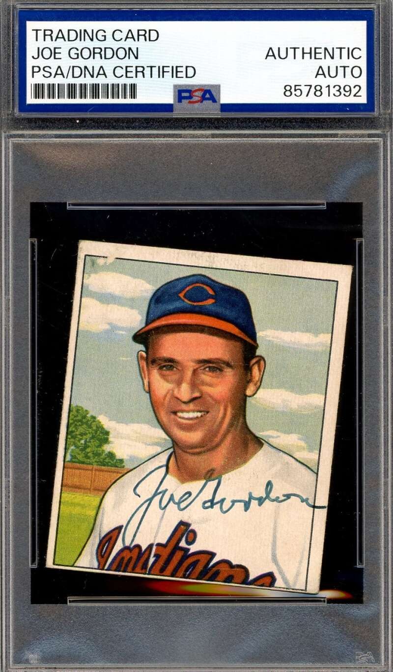 Joe Gordon PSA DNA Vintage Signed 1950 Bowman Autograph