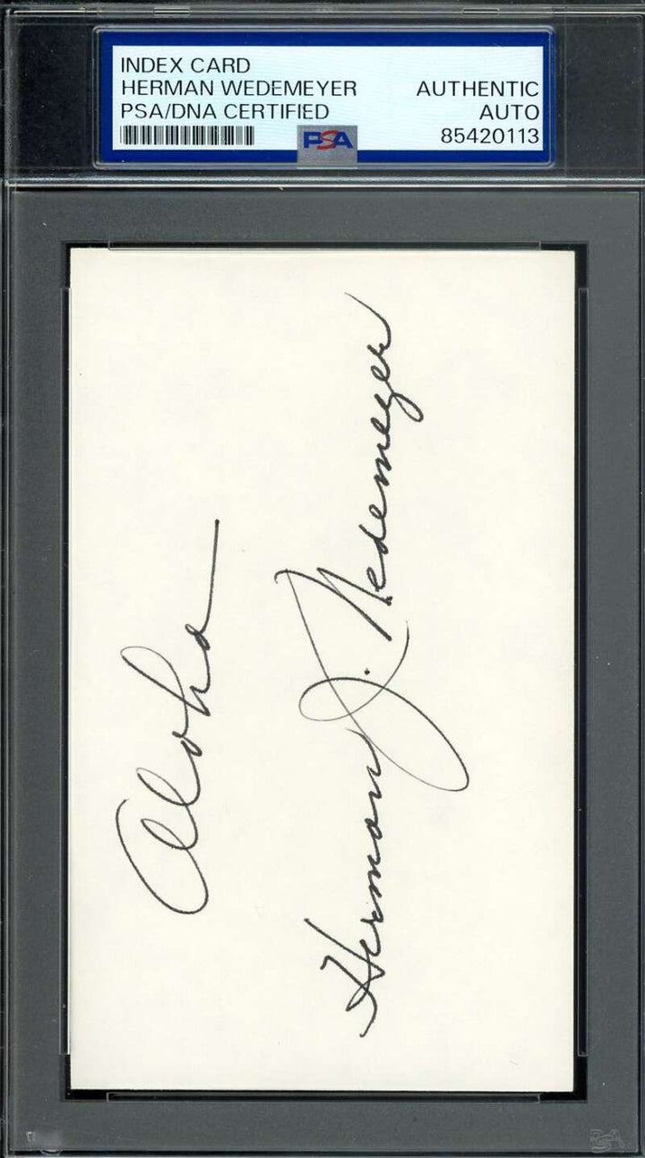Herman Wedemeyer PSA DNA Autograph 3x5 Index Card Hawaii 5-0 Signed