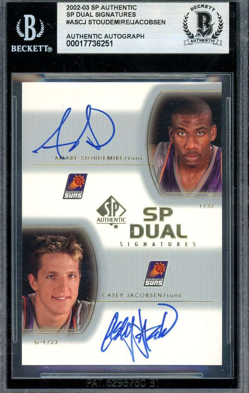 Stoudemire Jacobsen Beckett BAS Signed 2002-03 Upper Deck SP Autograph