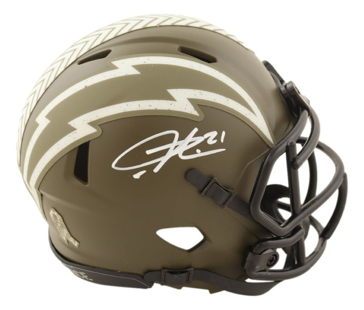 LaDainian Tomlinson Signed Chargers Salute To Service Mini Speed Helmet BAS