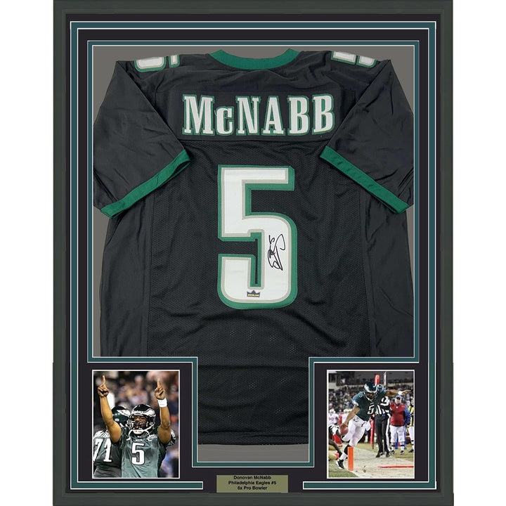 Framed Facsimile Autographed Donovan McNabb 35x39 Philadelphia Reprint Jersey