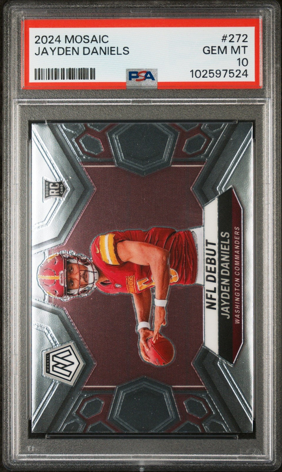 Graded 2024 Panini Mosaic Jayden Daniels #272 Rookie Card PSA 10