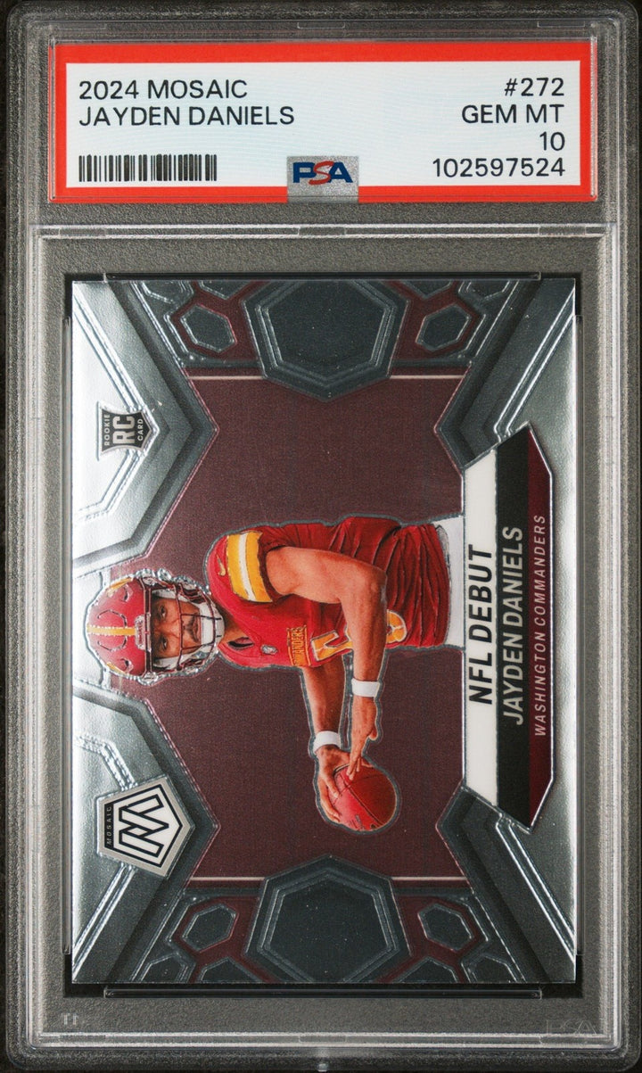 Graded 2024 Panini Mosaic Jayden Daniels #272 Rookie Card PSA 10
